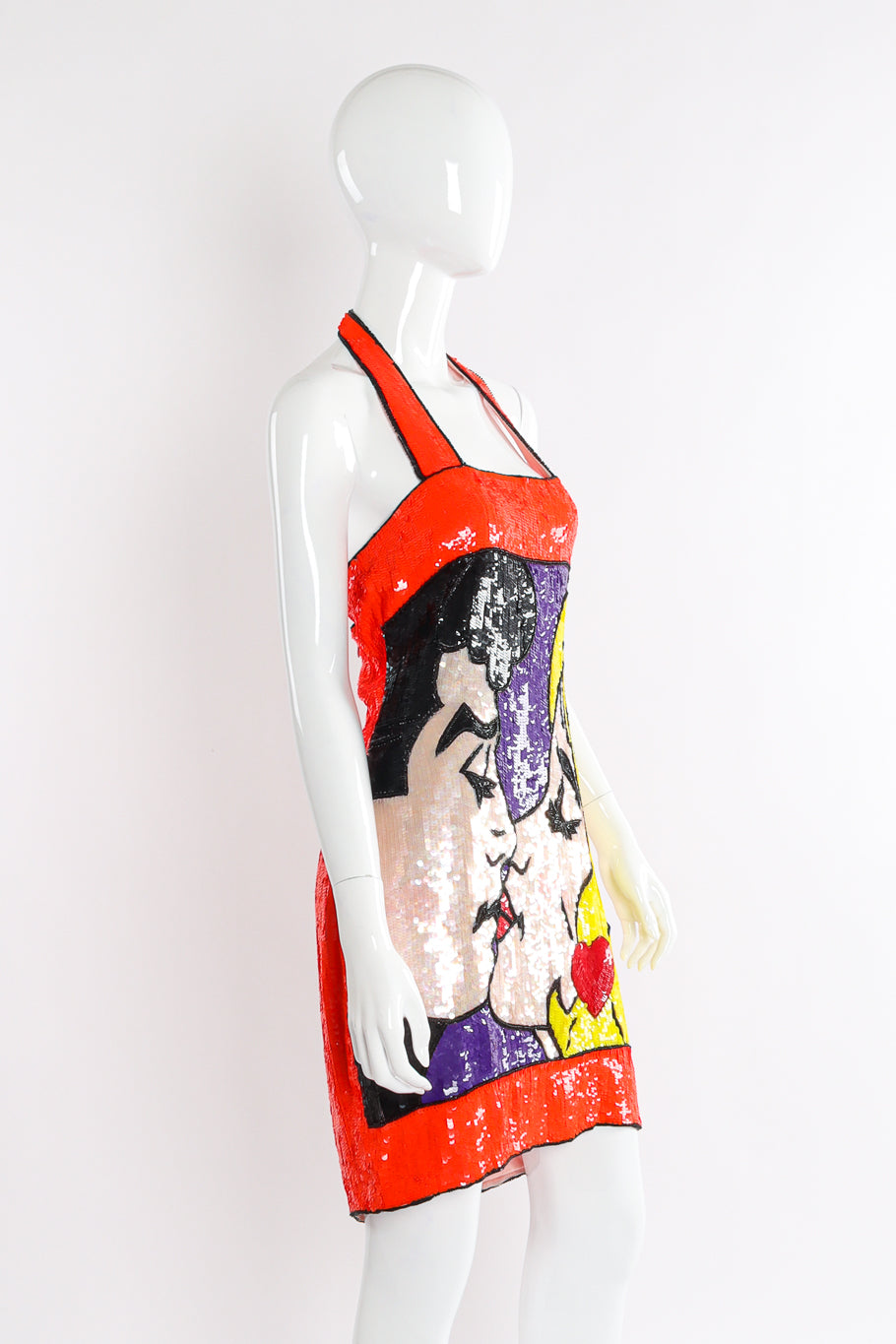 Sequined halter dress by Philippe Albert mannequin side @recessla