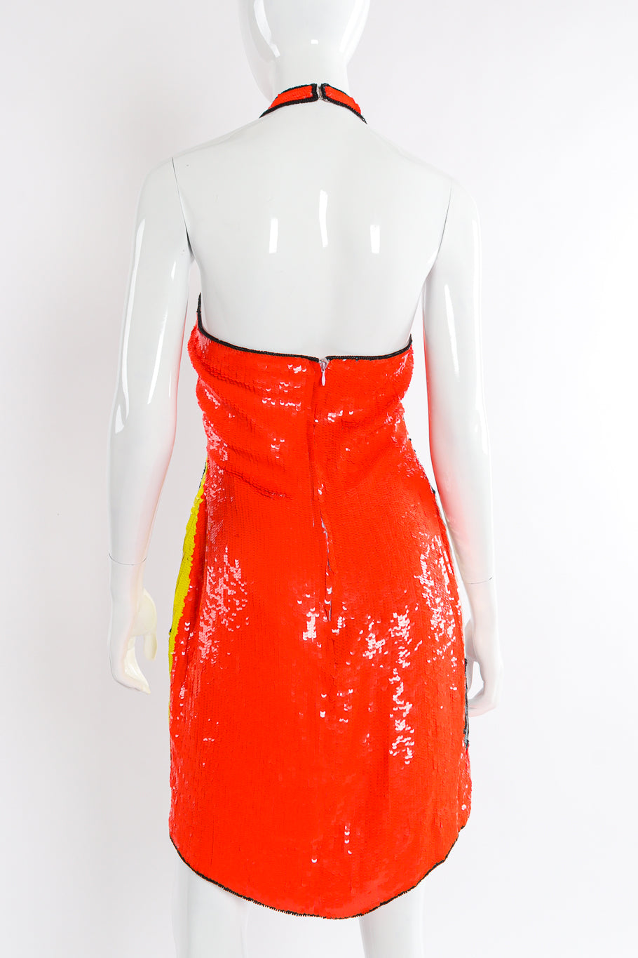Sequined halter dress by Philippe Albert mannequin back @recessla