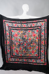 Blooming Embroidery Vintage Piano Shawl