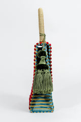 Vintage Pibra Velvet Striped Carnival Bell Bag Side at Recess Los Angeles