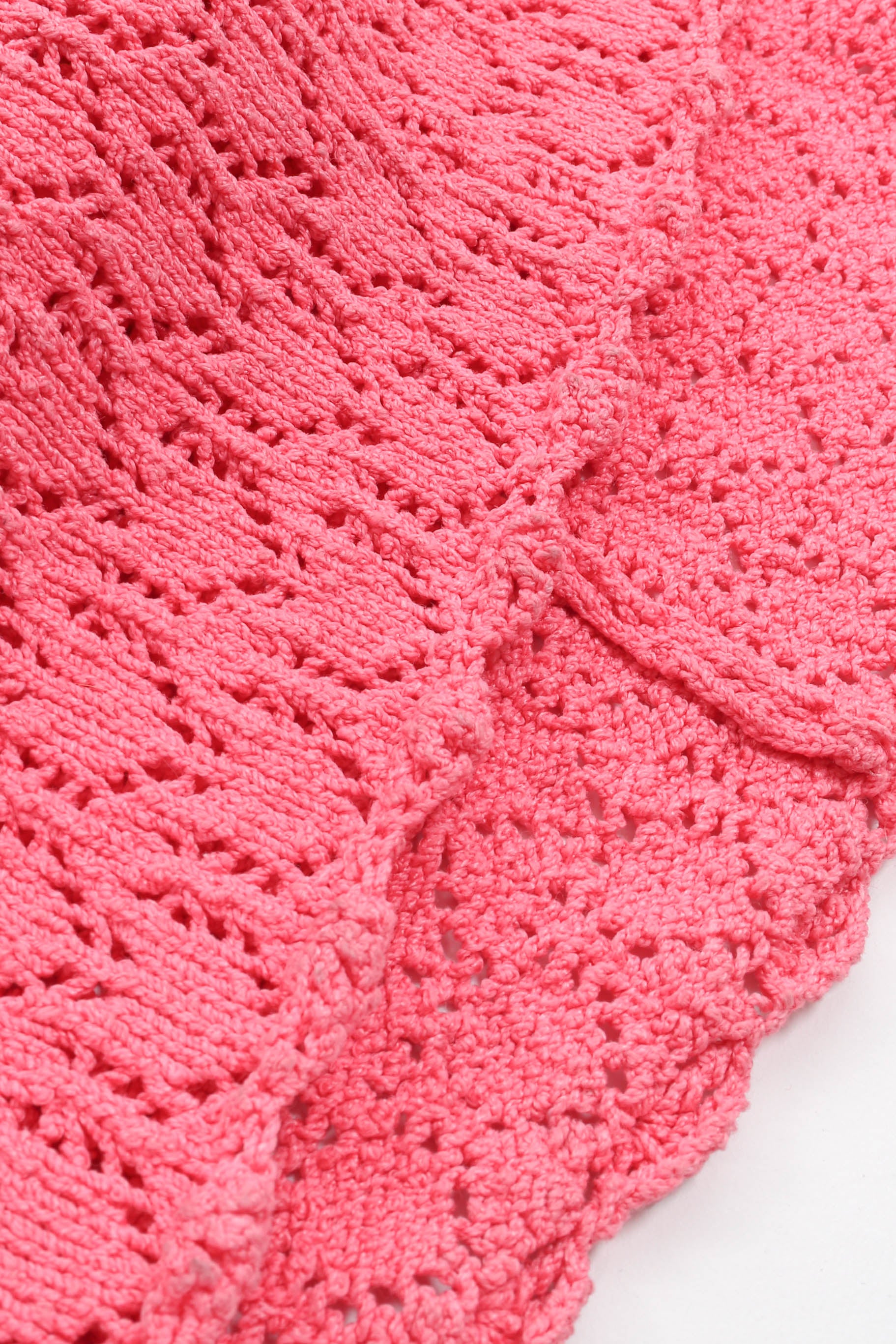 Vintage Picardo Knits Scalloped Crochet Knit Maxi Dress hem crop at Recess LA