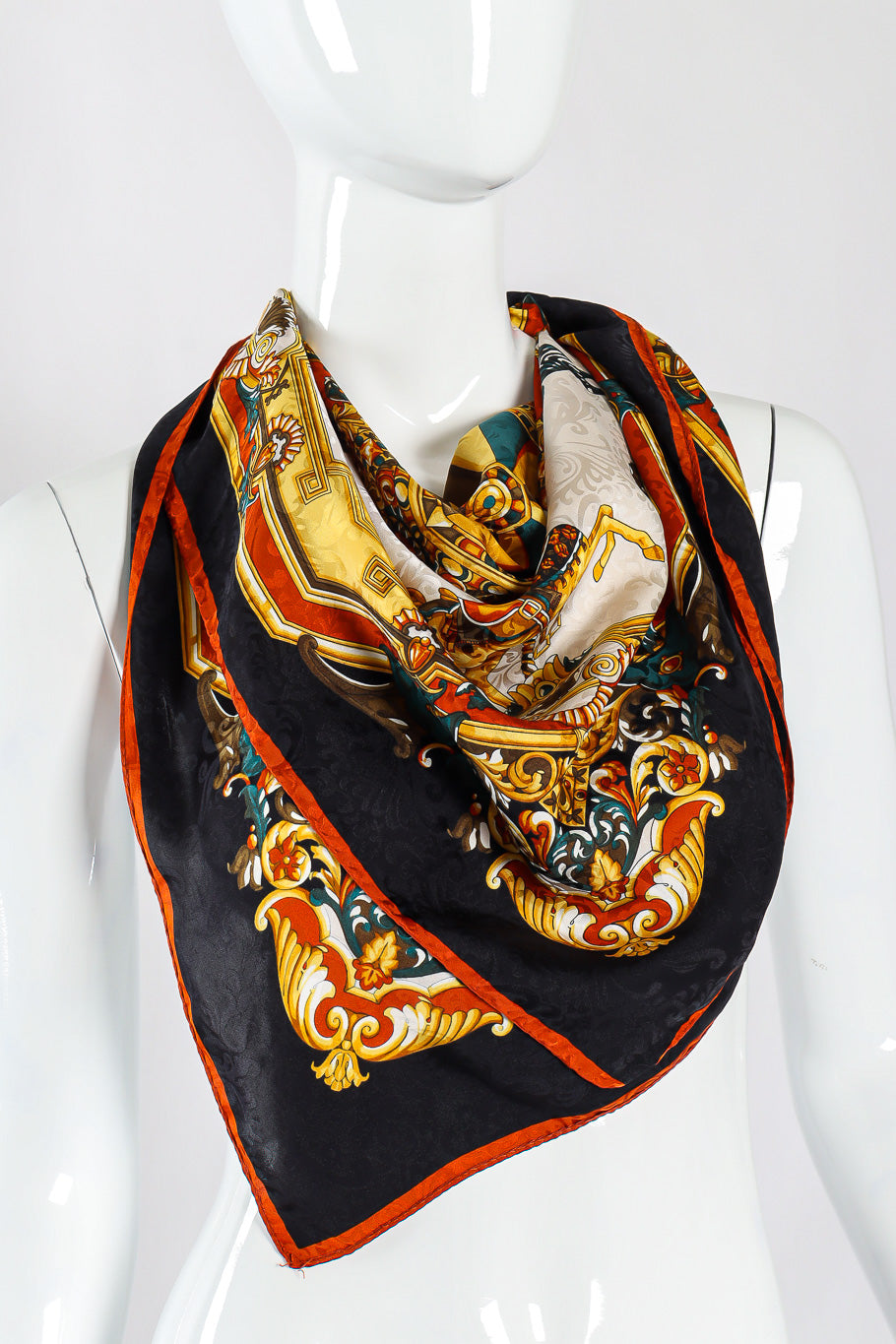 Merry-go-round print scarf by Pierre Cardin photo on Mannequin. @recessla 