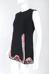 Recess Los Angeles Designer Consignment Resale Recycle Vintage Pierre Jean Rapin Sequin Hem Tunic Shift Dress