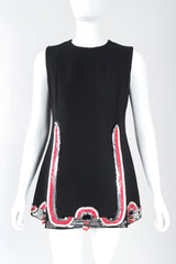 Recess Los Angeles Designer Consignment Resale Recycle Vintage Pierre Jean Rapin Sequin Hem Tunic Shift Dress