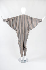 Recess Los Angeles Designer Consignment Vintage Plantation Issey Miyake Striped Cotton Batwing Jumpsuit