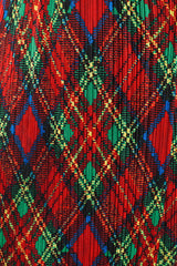 Vintage Issey Miyake Pleats Please Plaid Print Wrap Skirt fabric at Recess Los Angeles