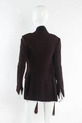 Vintage Plein Sud Mocha Shawl Fringe Jacket mannequin back @ Recess Los Angeles