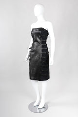 Recess Los Angeles Vintage Plein Sud Strapless Leather Buckle Bondage Dress