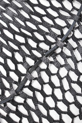 Recess Designer Consignment Vintage Plein Sud Goth Leather Net Accordion Lattice Halter Top Los Angeles Resale