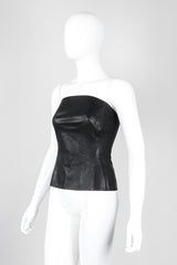 Recess Los Angeles Vintage Plein Sud 90s Strapless Leather Bustier Corset Tube Top