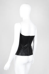 Recess Los Angeles Vintage Plein Sud 90s Strapless Leather Bustier Corset Tube Top