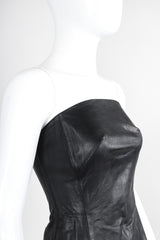 Recess Los Angeles Vintage Plein Sud 90s Strapless Leather Bustier Corset Tube Top