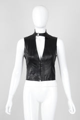 Recess Los Angeles Vintage Plein Sud Leather Choker Neck Strap Vest