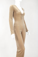 Recess Designer Consignment Vintage Plein Sud Stretch Velour Catsuit Jumpsuit Los Angeles Resale