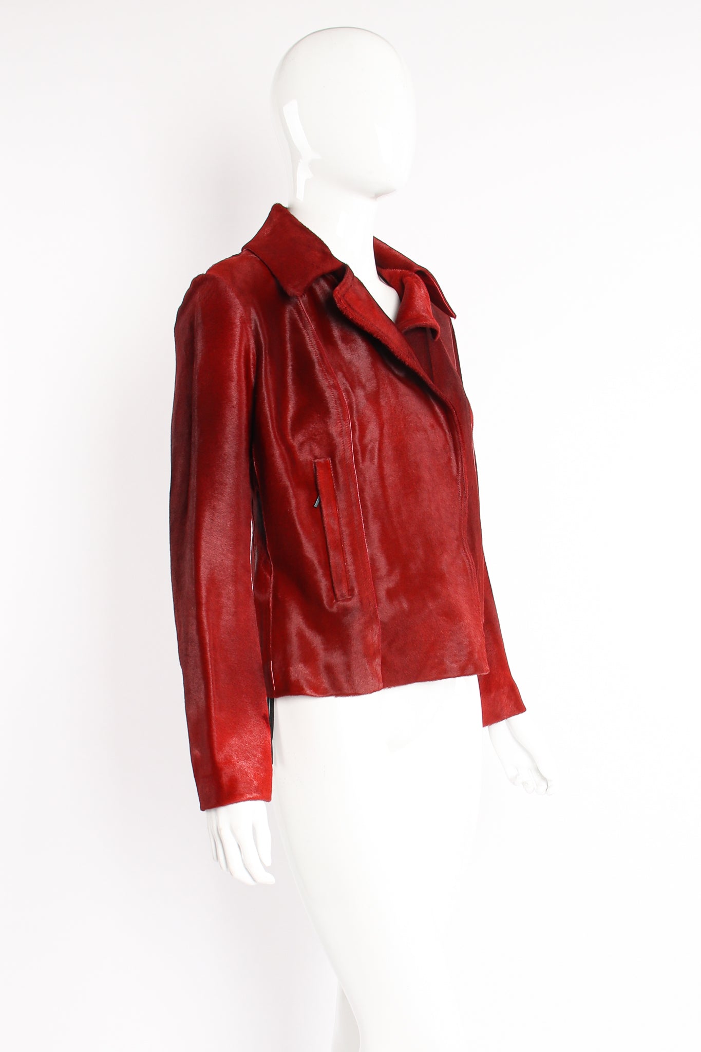 School - Raspberry Red Lambskin Leather Moto Jacket – Sweet Prima