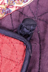 Vintage Pool India Cotton Gauze Quilted Yoke Dress distress on knot button