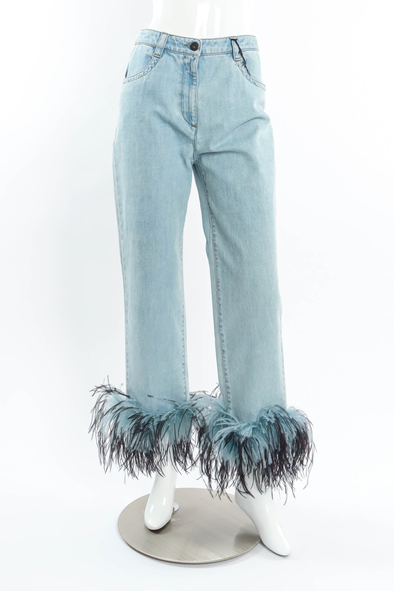 Prada jeans with feathers Clearance