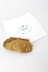 Recess Los Angeles Vintage Prada Jeweled Satin Frame Evening Clutch