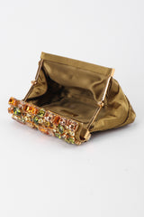Recess Los Angeles Vintage Prada Jeweled Satin Frame Evening Clutch