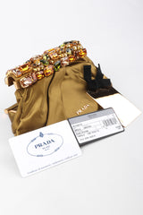 Recess Los Angeles Vintage Prada Jeweled Satin Frame Evening Clutch