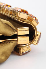 Recess Los Angeles Vintage Prada Jeweled Satin Frame Evening Clutch