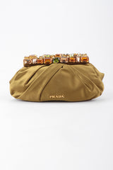 Recess Los Angeles Vintage Prada Jeweled Satin Frame Evening Clutch