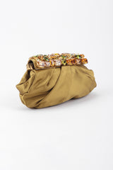 Recess Los Angeles Vintage Prada Jeweled Satin Frame Evening Clutch