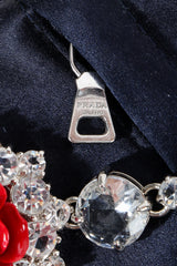 Vintage Prada Crystal Resin Rose Bib Necklace SS 2012 with dustbag zipper pull