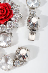 Vintage Prada Crystal Resin Rose Bib Necklace SS 2012 clasp detail