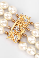 Recess Los Angeles Vintage Prince Kamy Yar Multi-Strand Tiered Pearl Collar Necklace