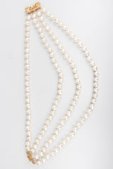 Recess Los Angeles Vintage Prince Kamy Yar Multi-Strand Tiered Pearl Collar Necklace