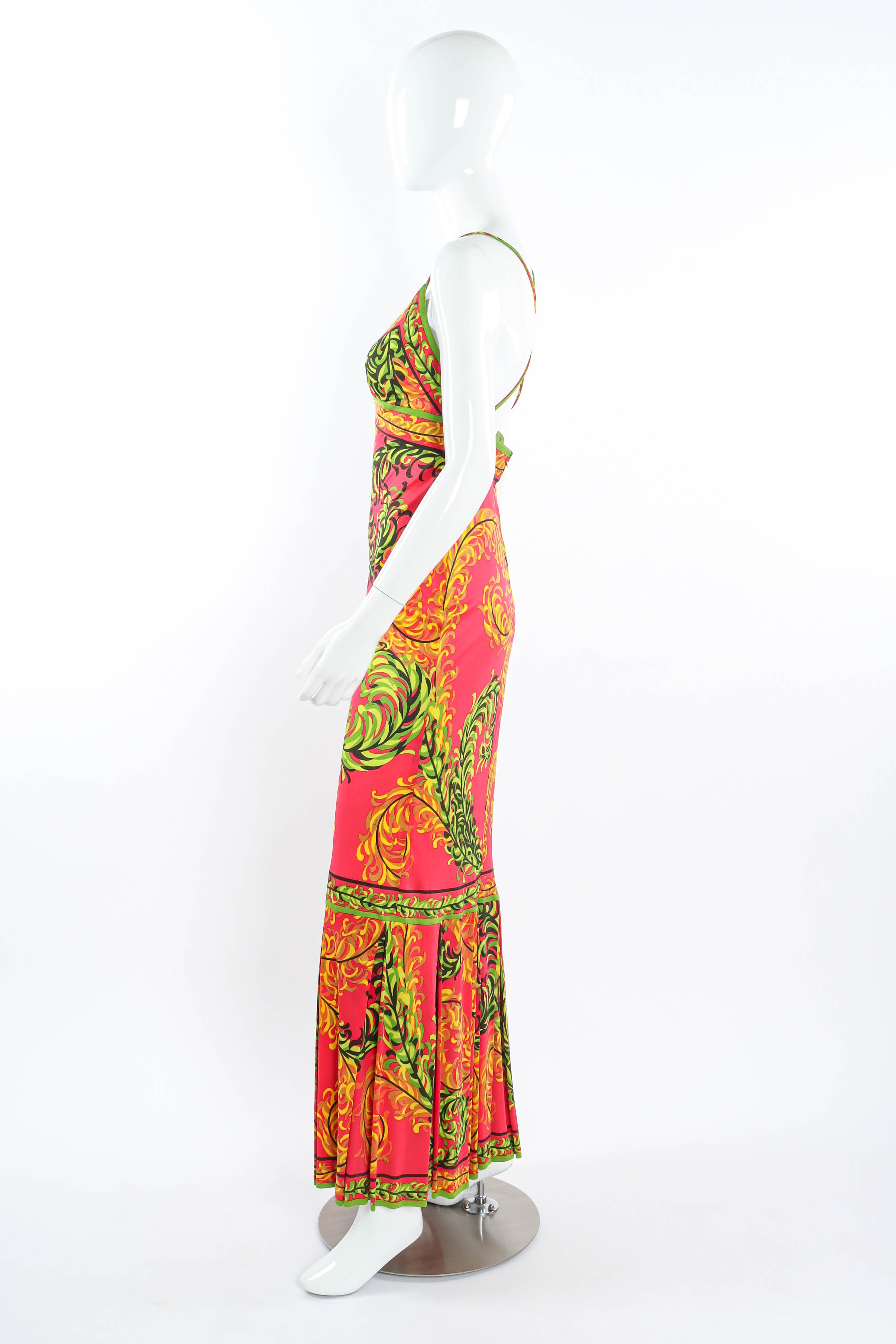 Vintage Emilio Pucci Tropical Halter Tie Dress criss cross tie side@ Recess LA