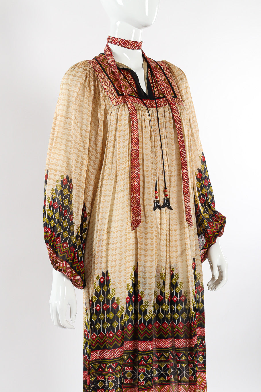 Block print silk dress by Ritu Kumar for Judith Ann Front Close-Up. @recessla