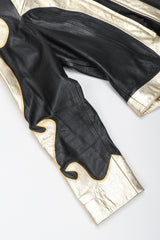 Recess Los Angeles Vintage Rafaell Metallic Flourish Gold Lamé Leather Jacket 90s