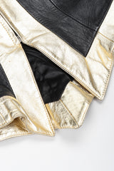 Recess Los Angeles Vintage Rafaell Metallic Flourish Gold Lamé Leather Jacket 90s