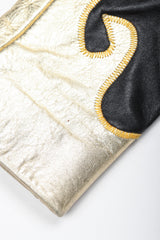 Recess Los Angeles Vintage Rafaell Metallic Flourish Gold Lamé Leather Jacket 90s