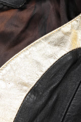 Recess Los Angeles Vintage Rafaell Metallic Flourish Gold Lamé Leather Jacket 90s