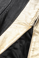 Recess Los Angeles Vintage Rafaell Metallic Flourish Gold Lamé Leather Jacket 90s