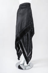 Recess Los Angeles Vintage Ralph Lauren Silk Piano Shawl Fringe Wrap Skirt