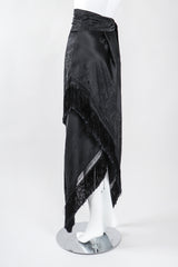 Recess Los Angeles Vintage Ralph Lauren Silk Piano Shawl Fringe Wrap Skirt