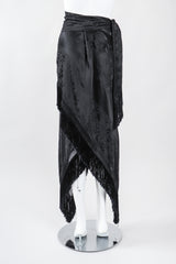 Recess Los Angeles Vintage Ralph Lauren Silk Piano Shawl Fringe Wrap Skirt