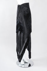 Recess Los Angeles Vintage Ralph Lauren Silk Piano Shawl Fringe Wrap Skirt