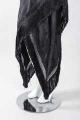 Recess Los Angeles Vintage Ralph Lauren Silk Piano Shawl Fringe Wrap Skirt