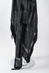 Recess Los Angeles Vintage Ralph Lauren Silk Piano Shawl Fringe Wrap Skirt