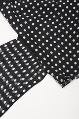 Recess Los Angeles Vintage Ralph Lauren Silk Chiffon Polka Dot Feather Tie Top