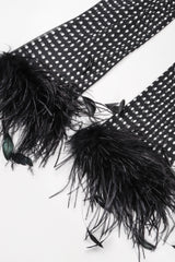 Recess Los Angeles Vintage Ralph Lauren Silk Chiffon Polka Dot Feather Tie Top