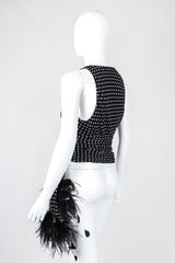 Recess Los Angeles Vintage Ralph Lauren Silk Chiffon Polka Dot Feather Tie Top