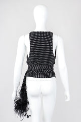 Recess Los Angeles Vintage Ralph Lauren Silk Chiffon Polka Dot Feather Tie Top