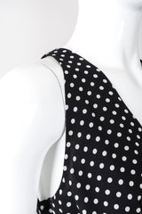 Recess Los Angeles Vintage Ralph Lauren Silk Chiffon Polka Dot Feather Tie Top