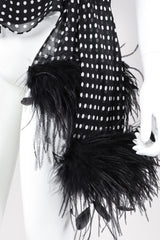 Recess Los Angeles Vintage Ralph Lauren Silk Chiffon Polka Dot Feather Tie Top